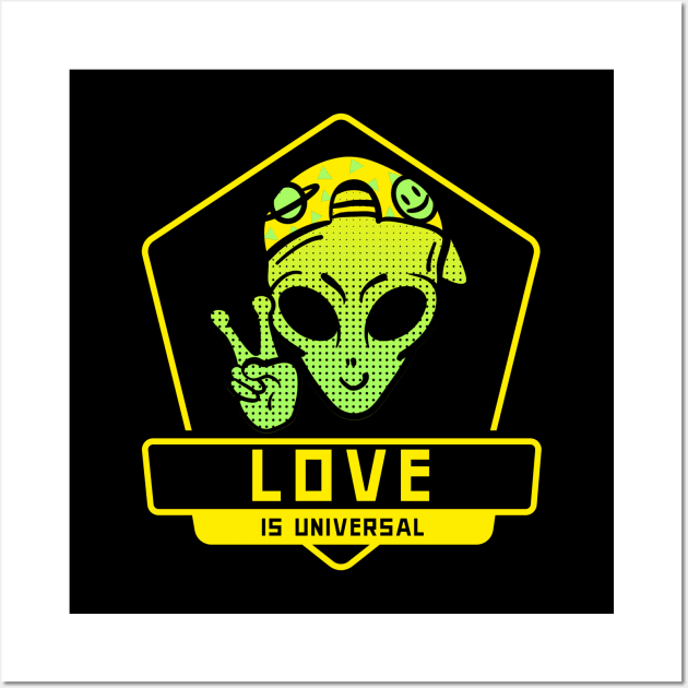 Love is Universal Peaceful Alien Wall Art by Shawn's Domain